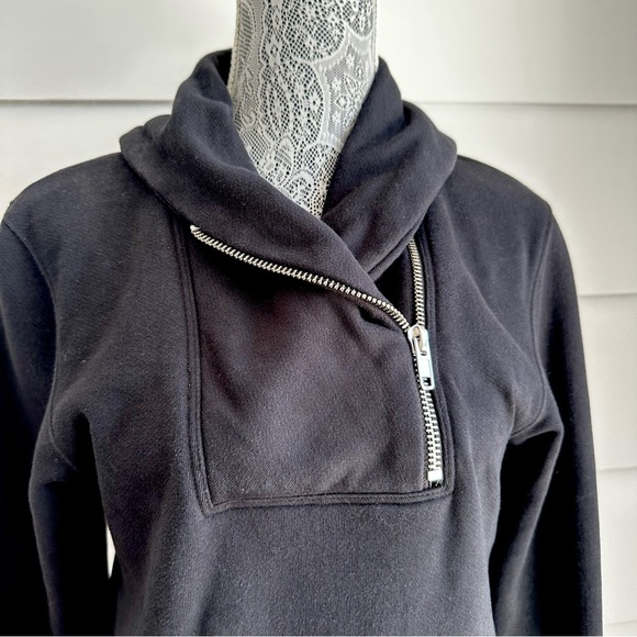 OAK NYC Shawl Collar Zip Pullover Sweatshirt in Black size Small - Picture 5 of 11